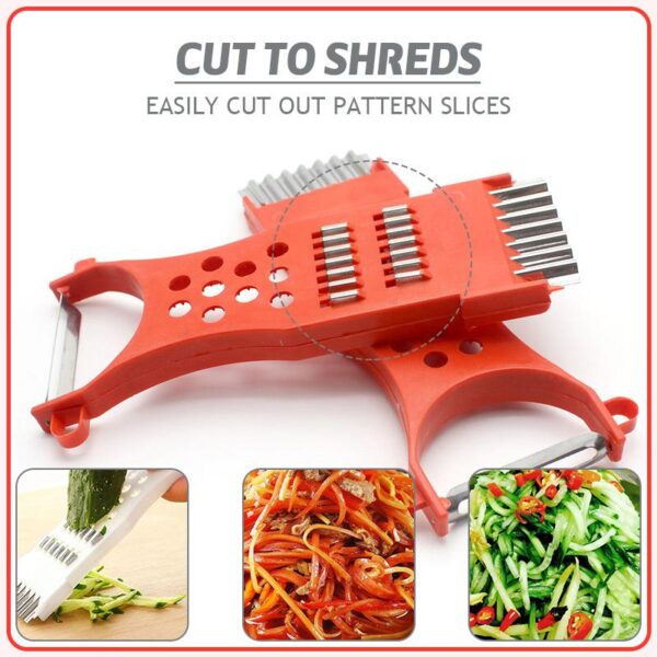 2 PCS Multifunctional Plastic Peeler Mkpụrụ na akwukwo nri grater igwe anaghị agba nchara agụba salad Ime Ngwa French 1