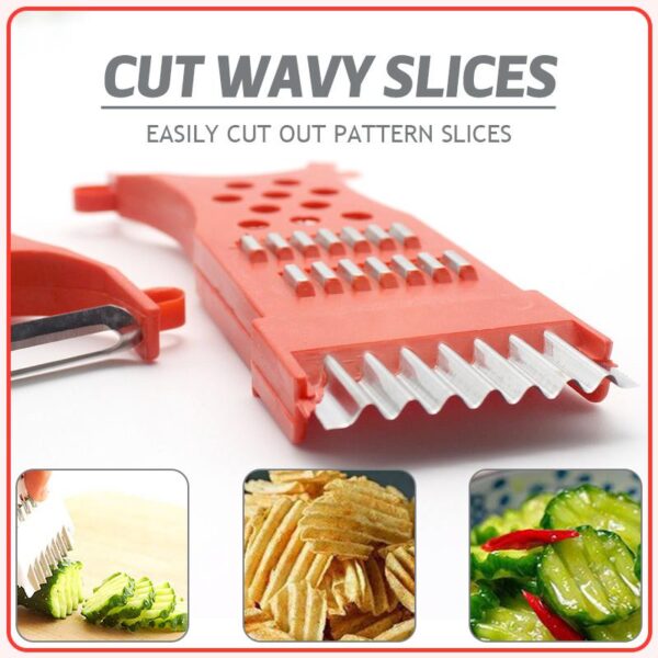 2 PCS Multifunctional Plastic Peeler Fruit And Vegetable Grater Stainless Steel Blade Salad Making Tools French 2