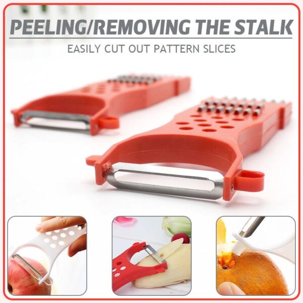 2 PCS Multifunctional Plastic Peeler Mkpụrụ na akwukwo nri grater igwe anaghị agba nchara agụba salad Ime Ngwa French 3