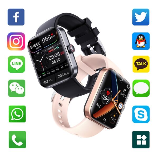 2023 New Smart Sport Watch Heart Rate Blood Pressure Blood Oxygen Body Temperature Detection 1 91 2