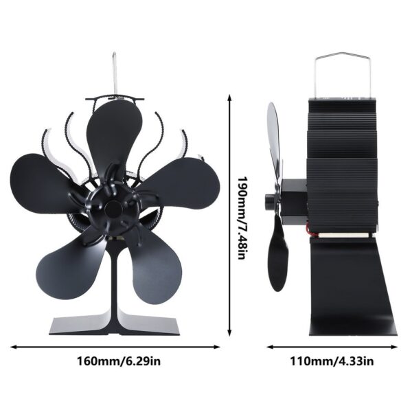 5 Blade Fireplace Fan Heat Powered Stove Pohihiko Eco Pohipi Ataahua Ataahua Atawhai Rangitaki Rakau Wehi 5