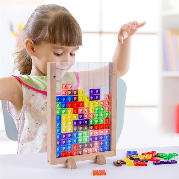 Building Blocks Puzzle Brain Teasers Toy Tangram Jigsaw Intelligence Colorful 3D Russian Blocks Game STEM Montessori 3