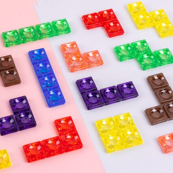 Building Blocks Puzzle Brain Teasers Toy Tangram Jigsaw Intelligence Colorful 3D Russian Blocks Game STEM Montessori 4