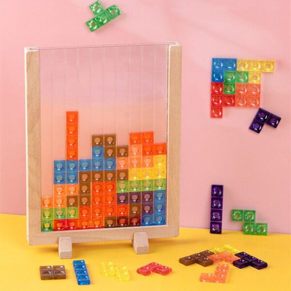 Building Blocks Puzzle Brain Teasers Toy Tangram Jigsaw Intelligence Colorful 3D Russian Blocks Game STEM Montessori