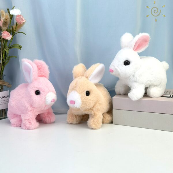 Jwèt Bunny Jwèt edikatif entèaktif Lapen ka mache ak pale Pak Plush boure Bunny jwèt mache