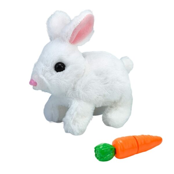 Bunny jwèt edikatif jwèt entèaktif lapen ka mache ak pale Pak Plush boure jwèt Bunny