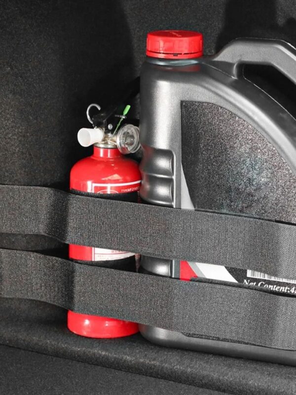 Car Trunk Storage Fixed Belt Nylon Fire Extinguisher Storage Fixing Belt Loop Strap Black Trunk Organizer