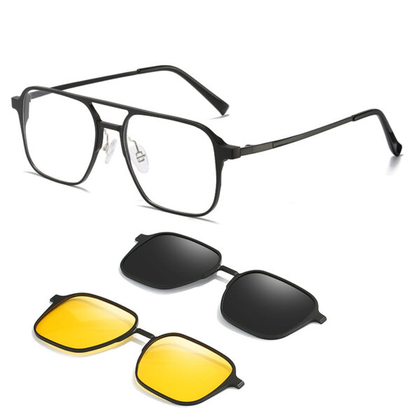 CbEGAluminum Magnesium Cover Solomaso ho an'ny Myopia Frame Flat Lens Night Vision Goggles Polarized Sunglasses Magnetic Suction