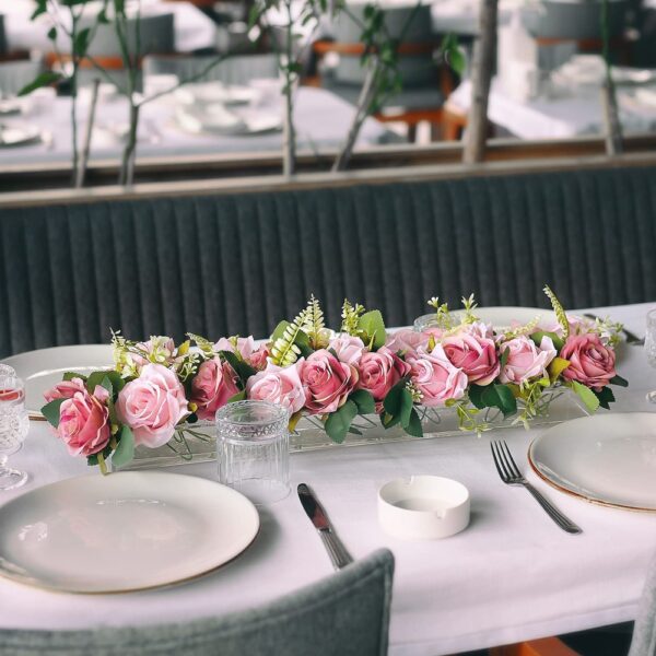 Clear Acrylic Rectangular Flower Vase With Lid Wedding Dinner Table Floral Centerpiece Morden Floral Vases Desktop 1