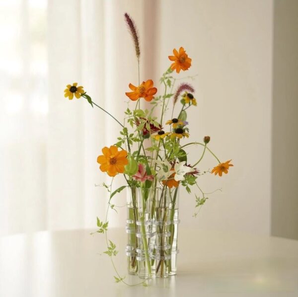 Clear Glass Vase Tubes Set Hanging Flower Holder Plant Container Flower Vases for Homes Room Decor 1