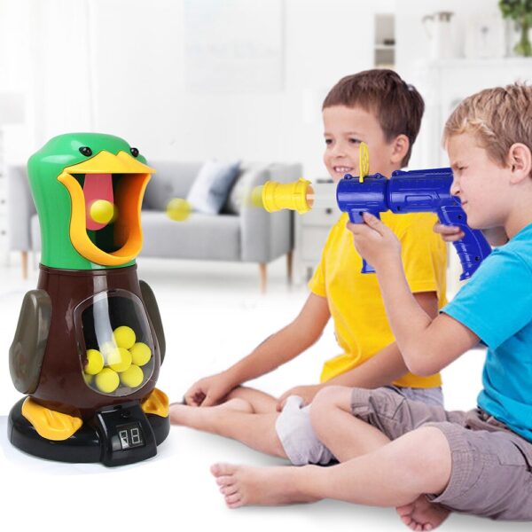 Hungry Shooting Duck Toys s ľahkou novinkou strieľajúca hračka Vzduchom poháňaná zbraň Soft Bullet Ball Electronic