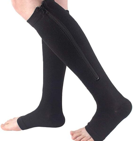 Unisex Open Toe Knee Length Zipper Compression Stockings Women Slim Sleeping Beauty Leg Support Medical Prevent 1.jpg 640x640 1