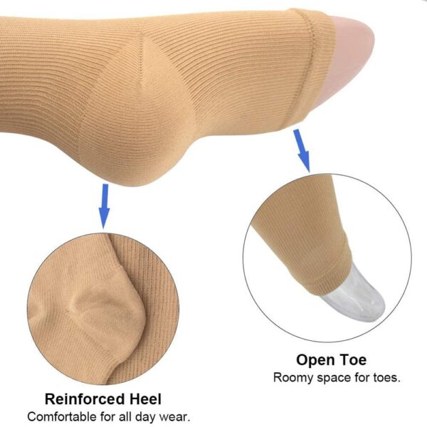 Unisex Open Toe Knee Length Zipper Compression Stockings Women Slim Sleeping Beauty Leg Support Medical Prevent 4