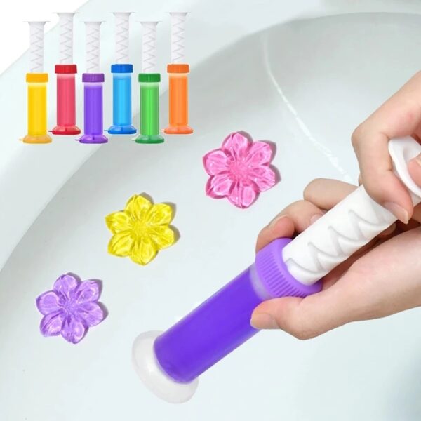 1 Buah Gel Pembersih Toilet Aromatik Bunga Deodoran Toilet 6 Rasa Pembersih Pengharum Toilet Menghilangkan Bau Bersih