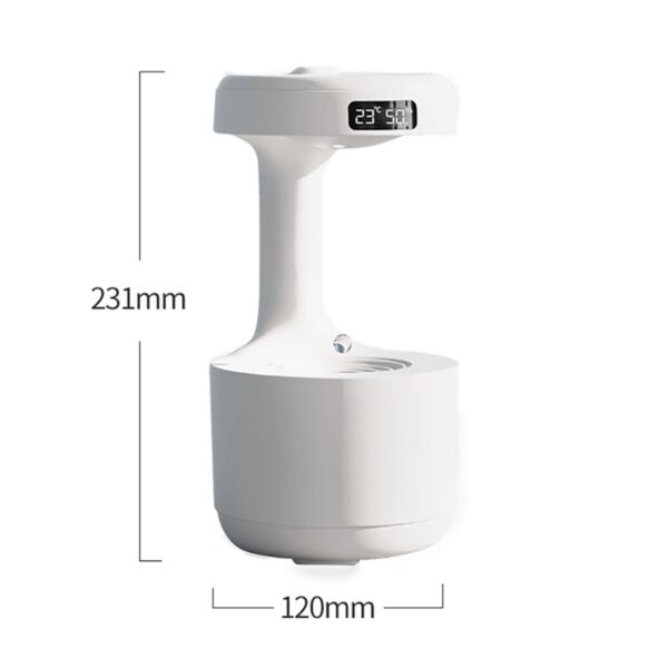 800ML 空気加湿器家庭用反重力水滴超音波クールミストメーカー噴霧器 LED ディスプレイ付き 3