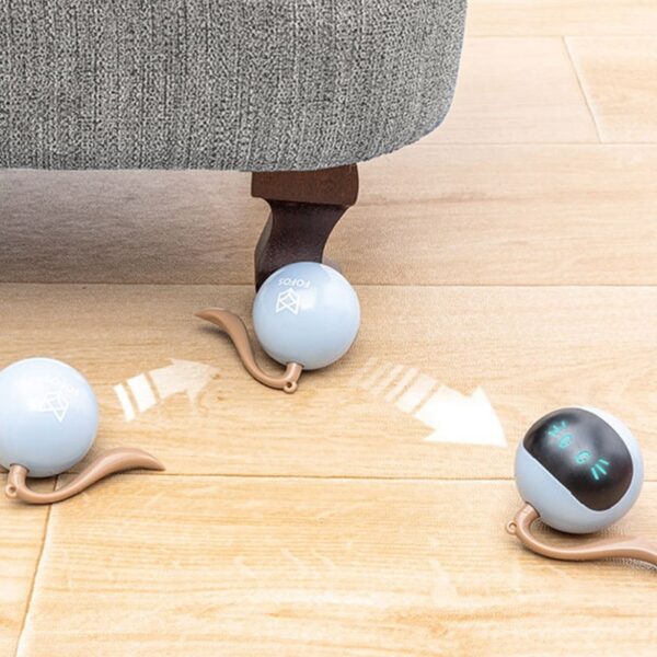 スマートインタラクティブ猫のおもちゃカラフルな LED 自己回転ペットボールおもちゃ USB 充電式子猫自動ボール 4