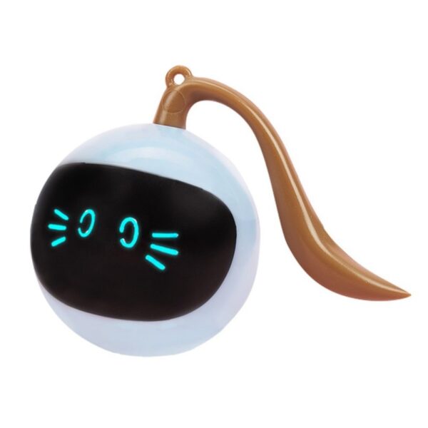 Паметна интерактивна играчка за мачки Шарена LED само-ротирачка топка за домашно милениче играчки за автоматско топче за маче на полнење со USB