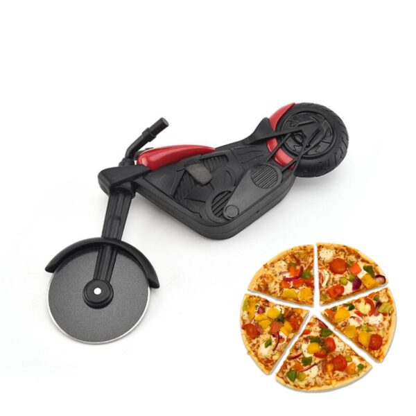 Stainless hlau Motorcycle Riam Pizza Cutter Cake Tool Pizza Log Scissors Zoo meej Rau Pizza Pie Waffles 1