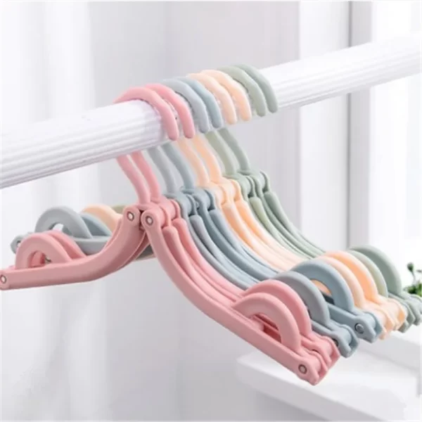 Portable Clothes Hanger Travel Hanger Folding Cloth Hanger Closet Organizer Hanger For Clothes Drying Rack Wardrobe 2