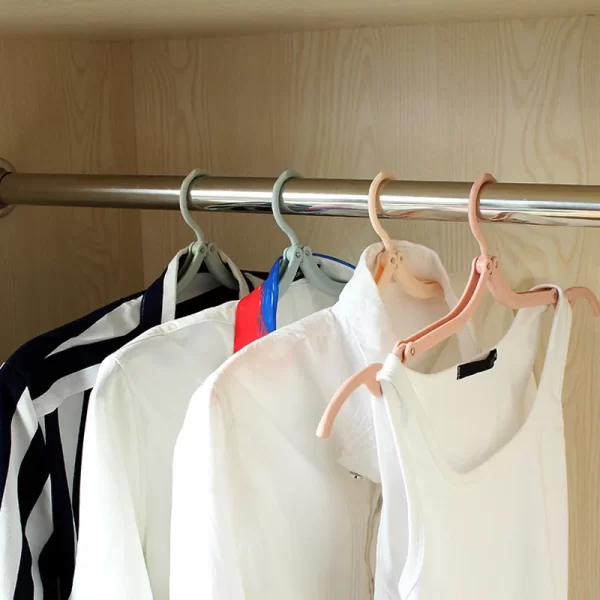 Portable Clothes Hanger Travel Hanger Folding Cloth Hanger Closet Organizer Hanger For Clothes Drying Rack Wardrobe 3