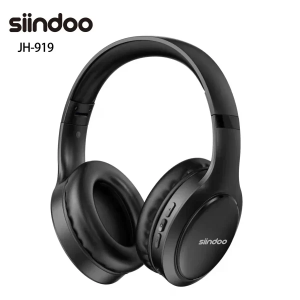 Siindoo JH919 auriculares inalámbricos con Bluetooth, auriculares estéreo plegables, micrófono de reducción de ruido de Supergraves para ordenador portátil, PC y TV