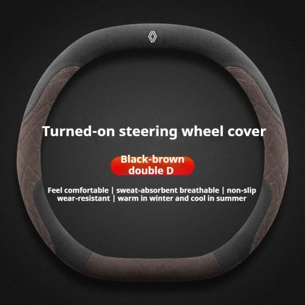 Suede Car Steering Wheel Cover for Renault Espace Austral Rafale Scenic Megane E-Tech 5 2024 2025 Auto Interior Accessories