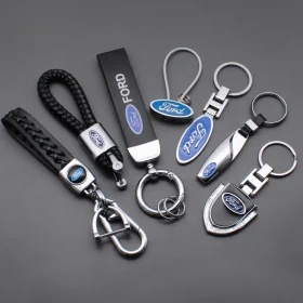 Para Ford Focus 2 3 1 MK2 MK3 MK1 Fiesta Ranger Mondeo Fusion Kuga Metal/cuero coche Logo llavero accesorios - image 1