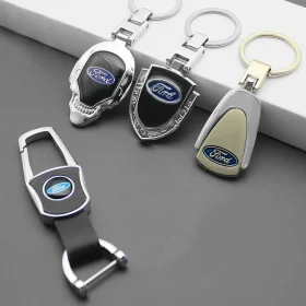 Para Ford Focus 2 3 1 MK2 MK3 MK1 Fiesta Ranger Mondeo Fusion Kuga Metal/cuero coche Logo llavero accesorios - image 4